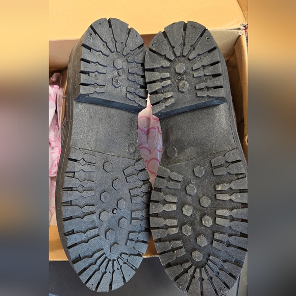 Sugar Kaedy patent-look brown combat style boots, size 10, new - Picture 2 of 3